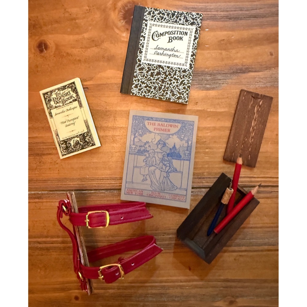 American Girl Samantha School Book Strap & Supplies Set Pleasant Company Vintage